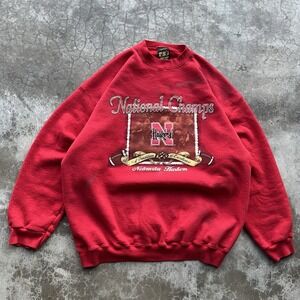 Vintage 90's Nebraska Huskers College Graphic Sweatshirt Size XXL USA
